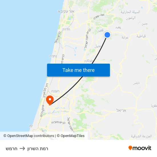חרמש to רמת השרון map