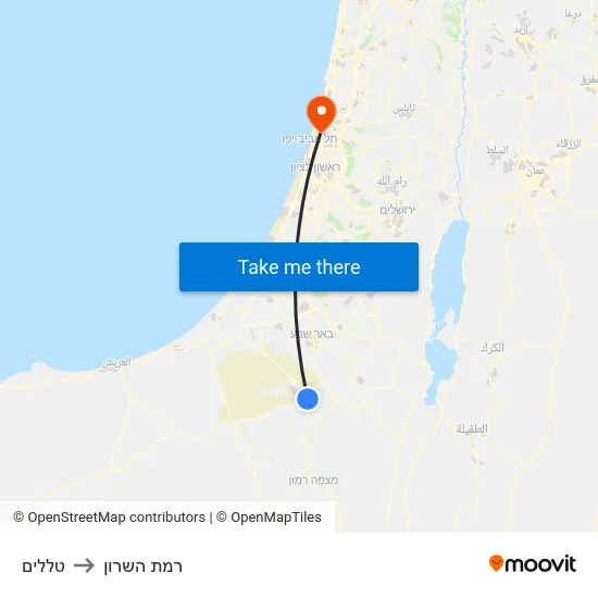 טללים to רמת השרון map