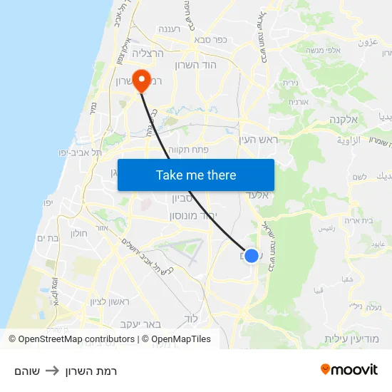 שוהם to רמת השרון map