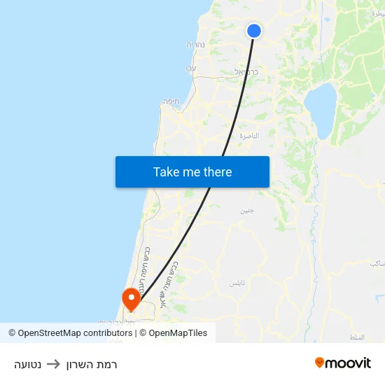 נטועה to רמת השרון map
