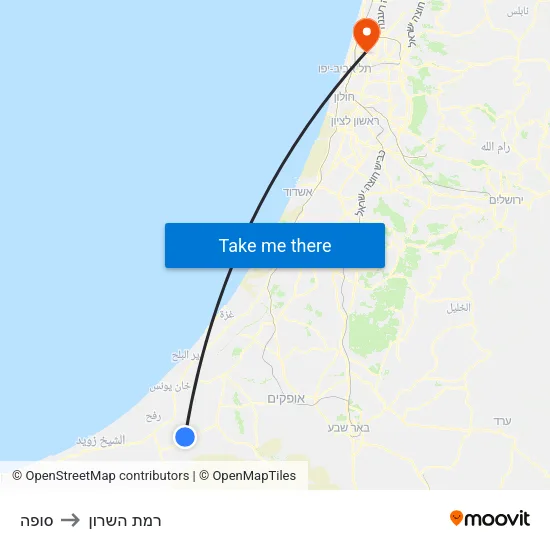 סופה to רמת השרון map