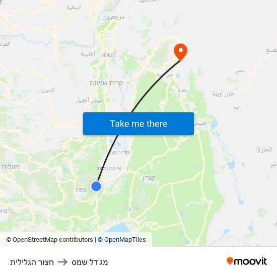 חצור הגלילית to מג'דל שמס map