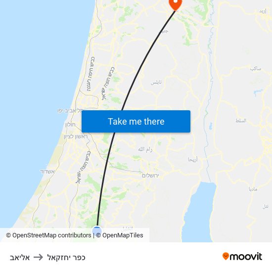 אליאב to כפר יחזקאל map