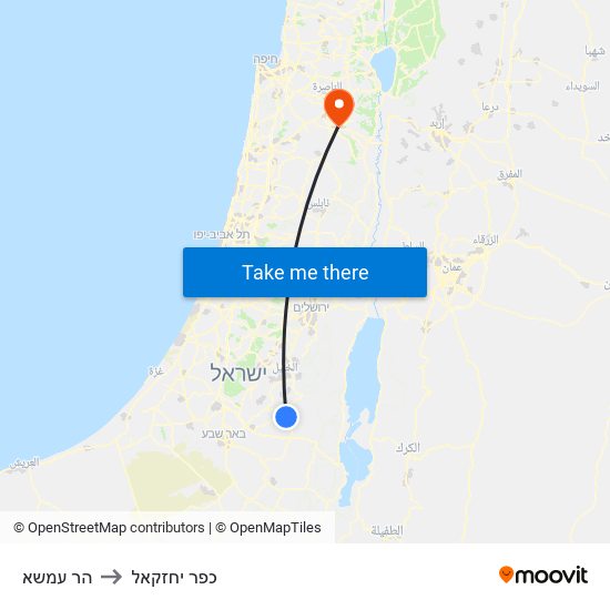 הר עמשא to כפר יחזקאל map