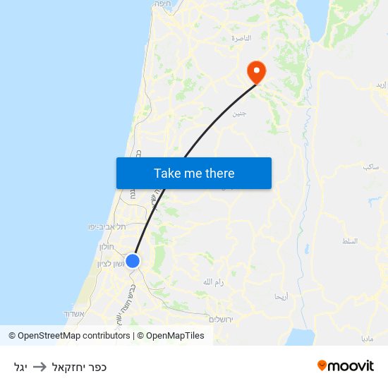 יגל to כפר יחזקאל map