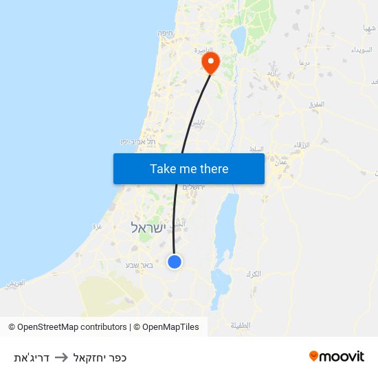 דריג'את to כפר יחזקאל map