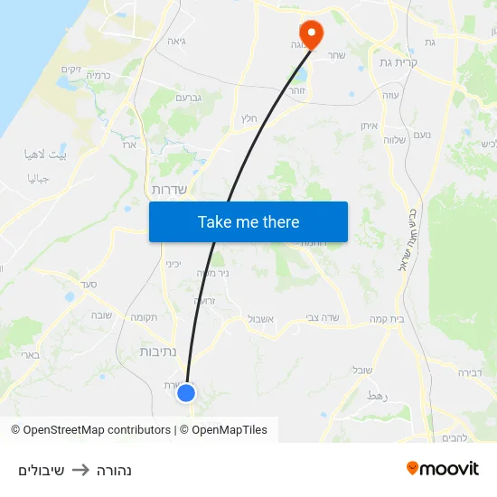 שיבולים to נהורה map
