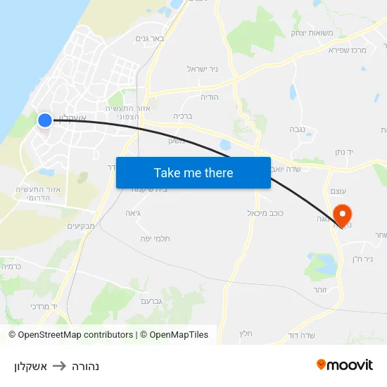 אשקלון to נהורה map