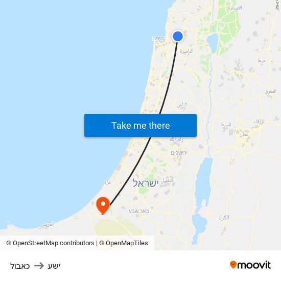 כאבול to ישע map