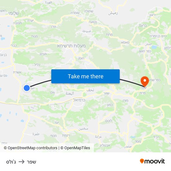 ג'ולס to שפר map