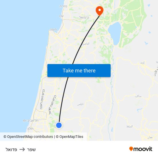 פדואל to שפר map