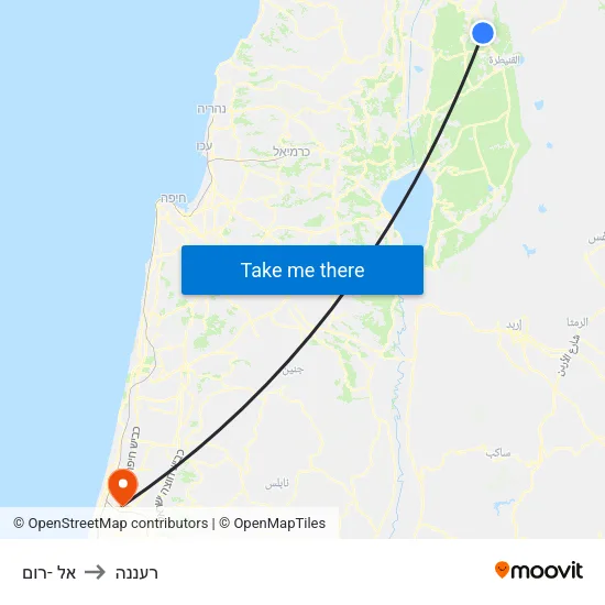 אל -רום to רעננה map