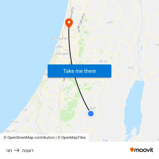 חגי to רעננה map