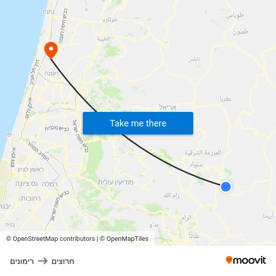 רימונים to חרוצים map