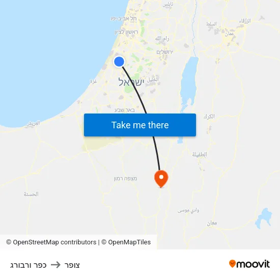 כפר ורבורג to צופר map