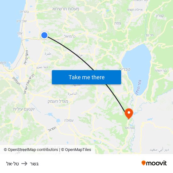 טל-אל to גשר map
