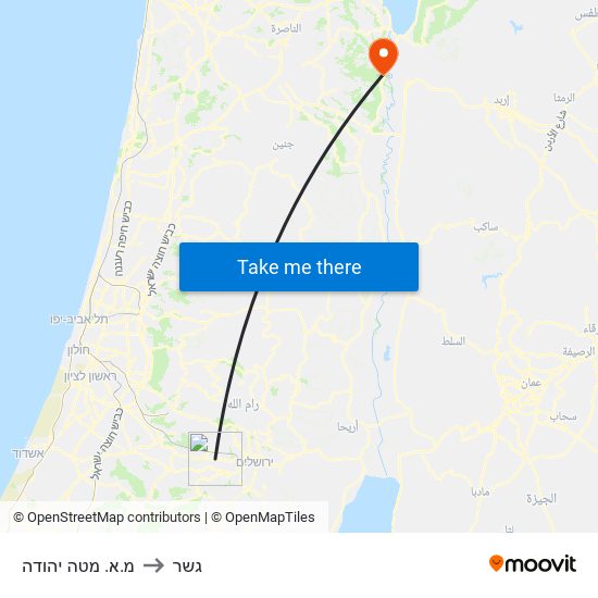 מ.א. מטה יהודה to גשר map