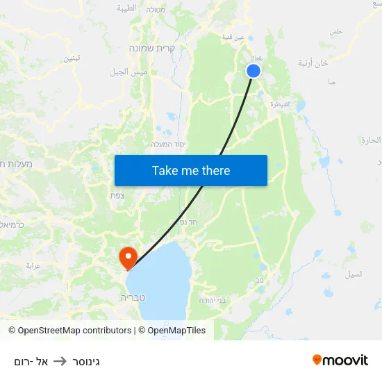 אל -רום to גינוסר map