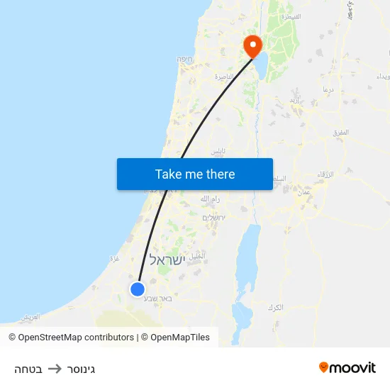 בטחה to גינוסר map