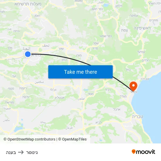 בענה to גינוסר map