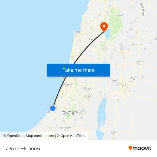 כרמייה to גינוסר map