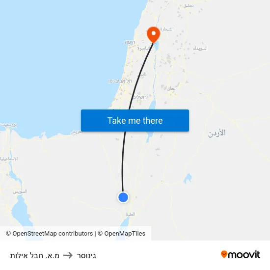 מ.א. חבל אילות to גינוסר map