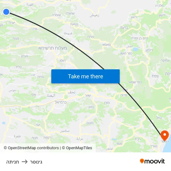 חניתה to גינוסר map