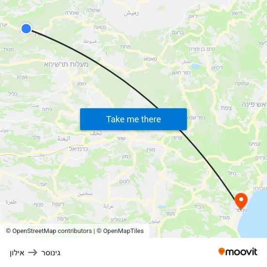 אילון to גינוסר map