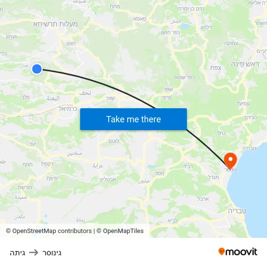 גיתה to גינוסר map
