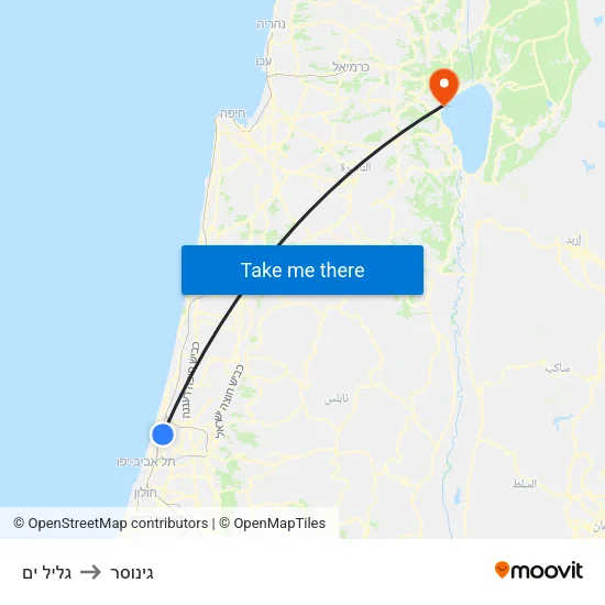 גליל ים to גינוסר map