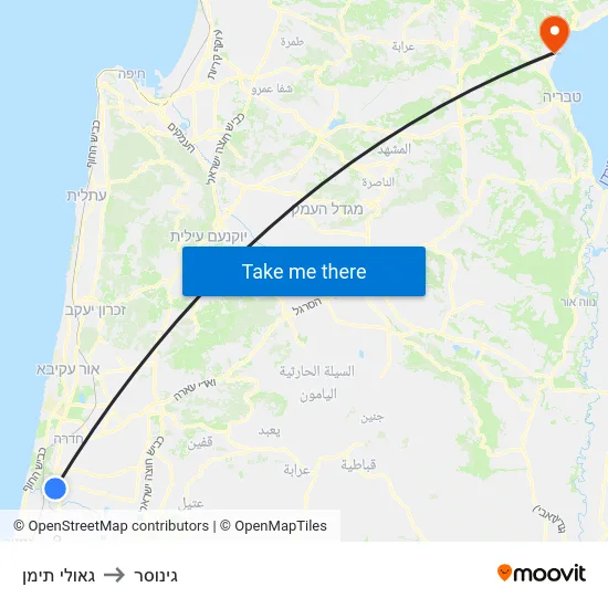 גאולי תימן to גינוסר map