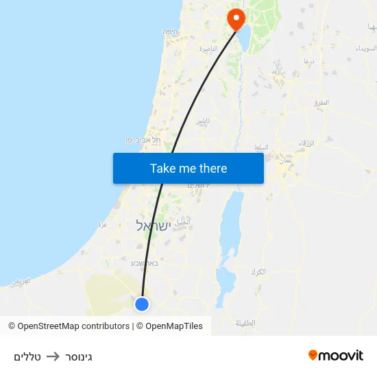 טללים to גינוסר map