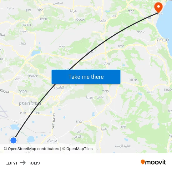 היוגב to גינוסר map