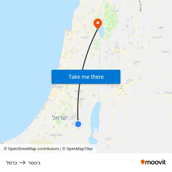 כרמל to גינוסר map