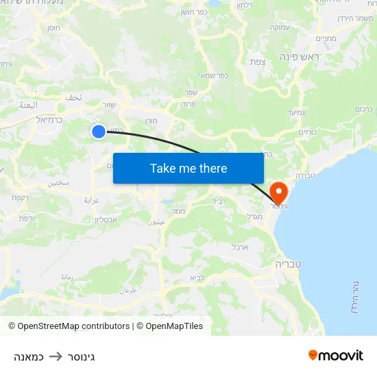 כמאנה to גינוסר map