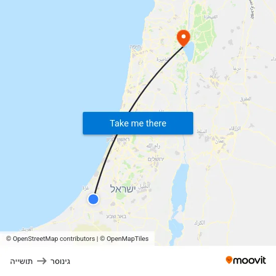 תושייה to גינוסר map