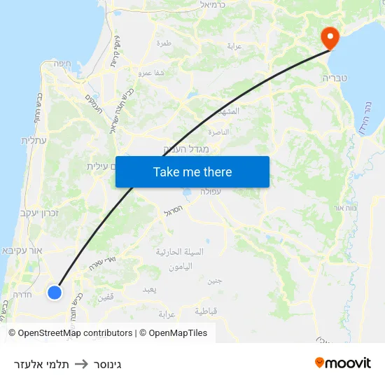 תלמי אלעזר to גינוסר map