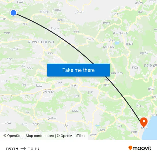 אדמית to גינוסר map