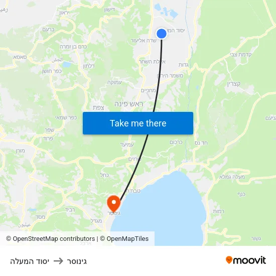 יסוד המעלה to גינוסר map