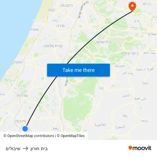 שיבולים to בית חורון map