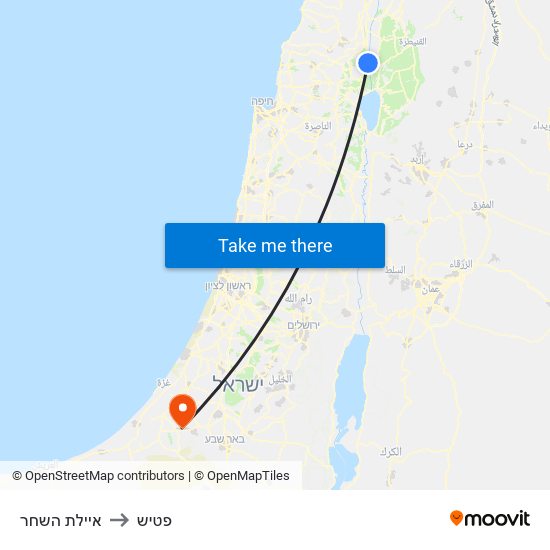 איילת השחר to פטיש map