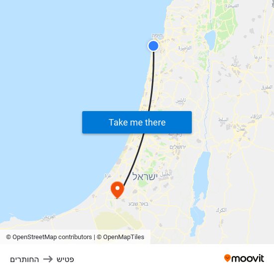 החותרים to פטיש map