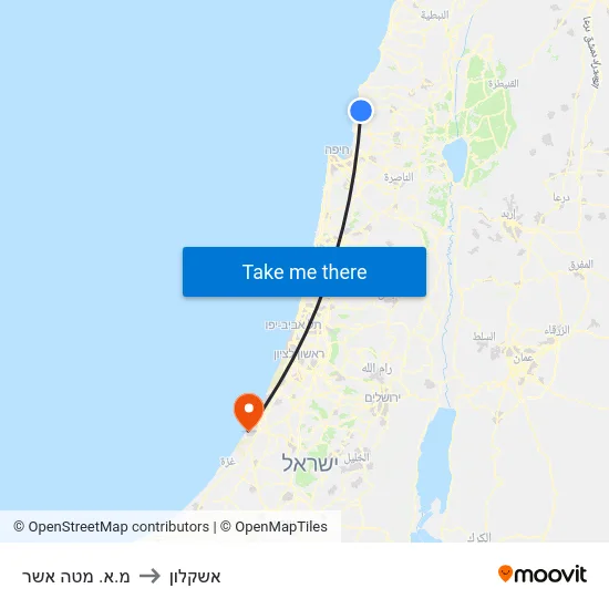 מ.א. מטה אשר to אשקלון map