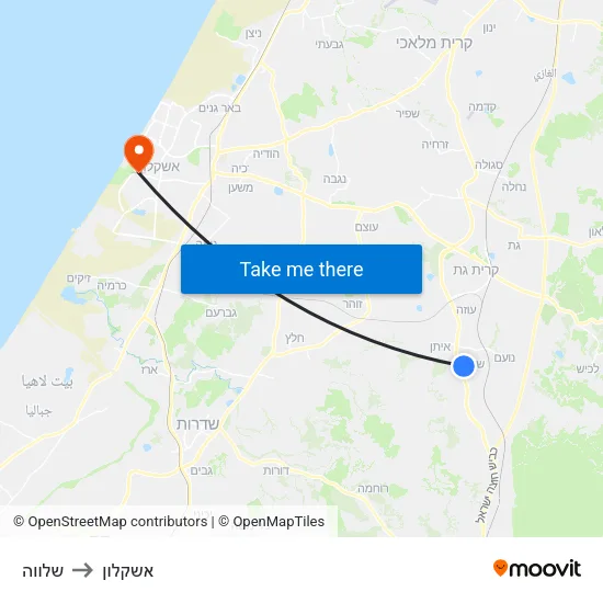 שלווה to אשקלון map
