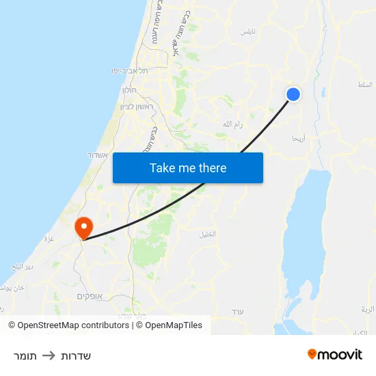 תומר to שדרות map