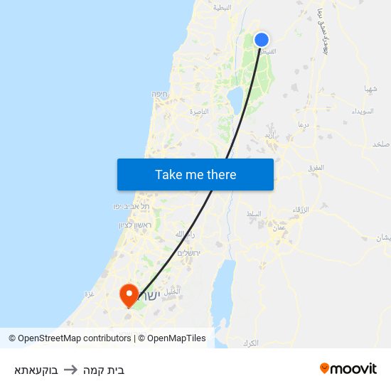 בוקעאתא to בית קמה map