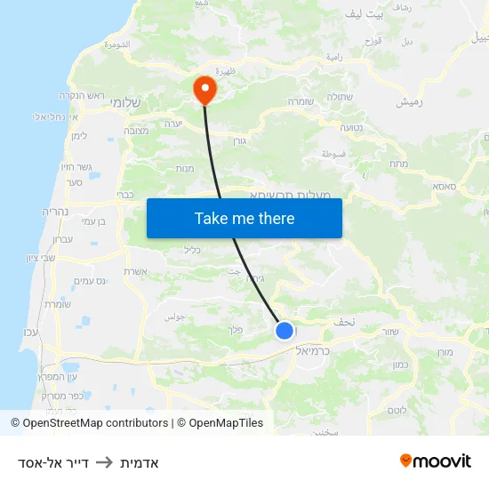 דייר אל-אסד to אדמית map