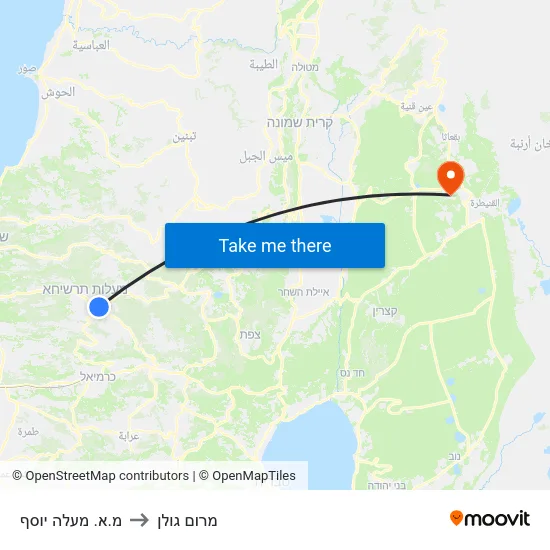 מ.א. מעלה יוסף to מרום גולן map
