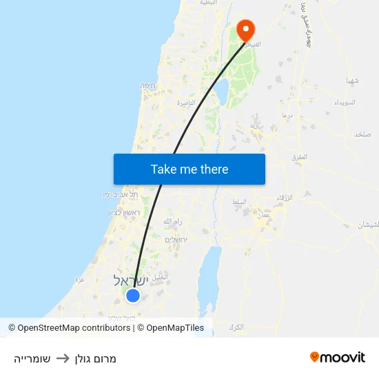 שומרייה to מרום גולן map