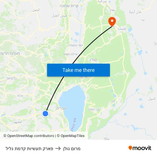 פארק תעשיות קדמת גליל to מרום גולן map